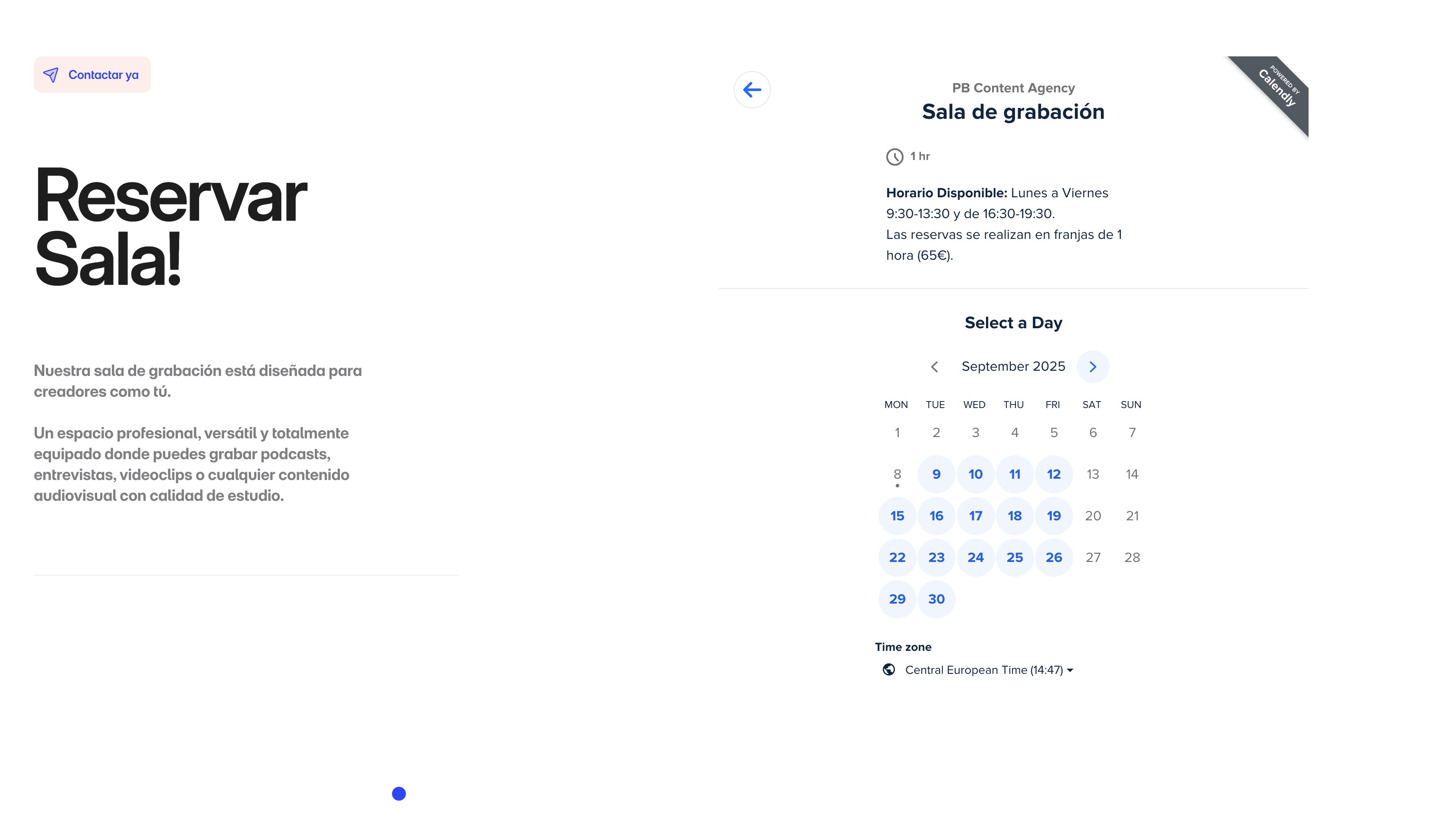 Flujo de booking en 3 pasos